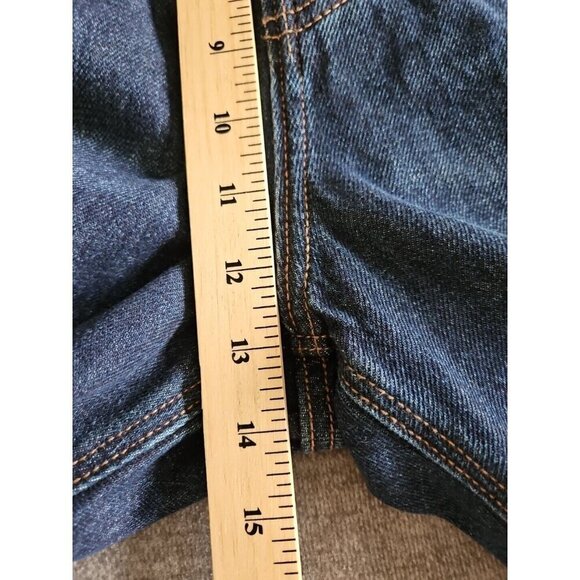 Old Navy Jeans Womens 18 Blue Dark Wash High Rise Slouchy Straight Cropped Boho - Picture 7 of 14